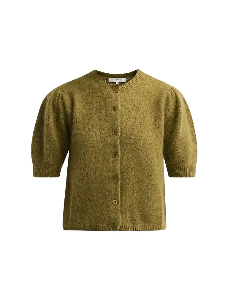 Women's Wool-Cashmere Puff-Sleeve Cardigan Women's Wool-Cashmere Puff-Sleeve Cardigan