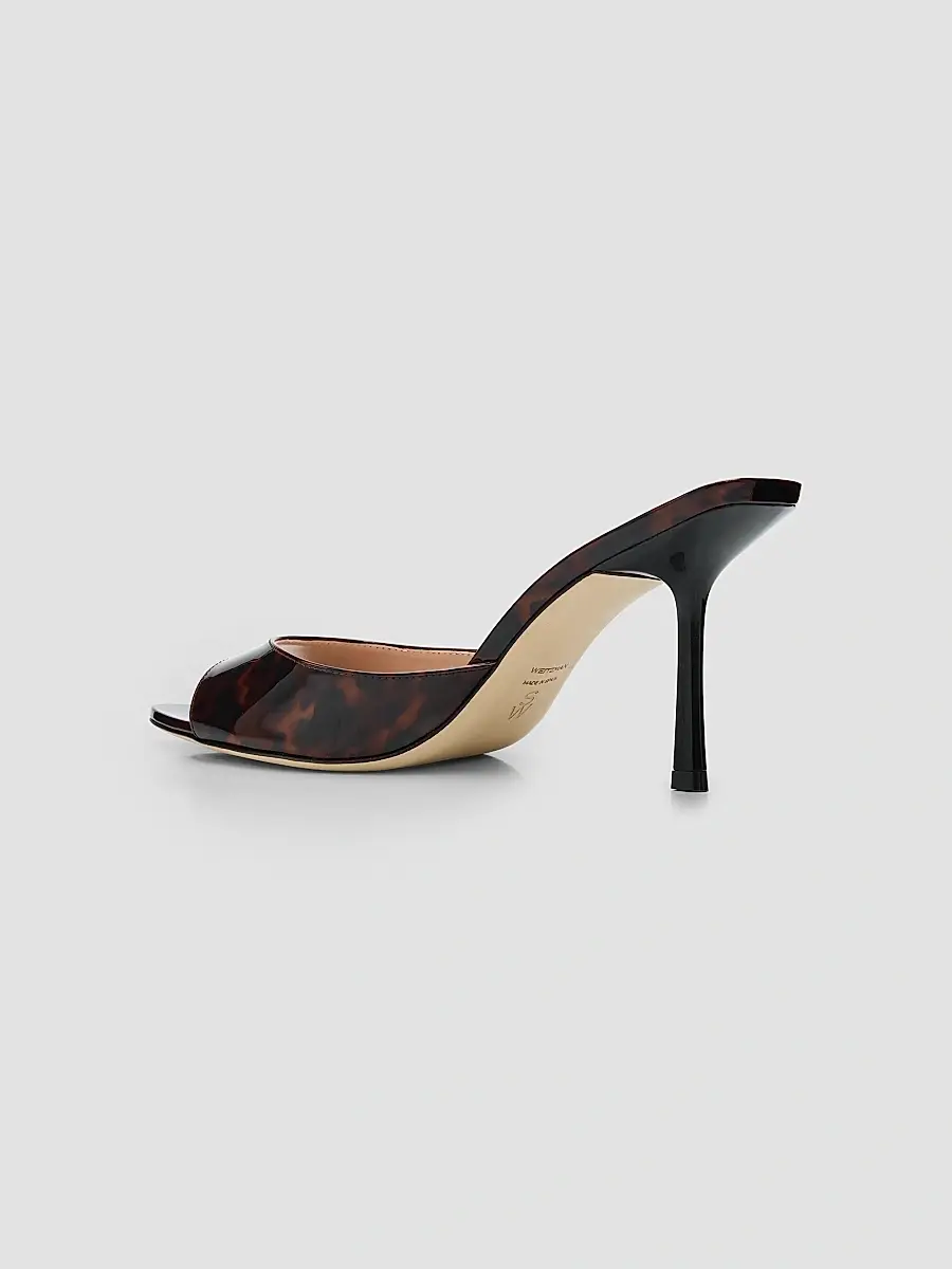 Stuart Weitzman Women's Lexington 85MM Tortoiseshell Patent Leather Mules | Thumbnail 4