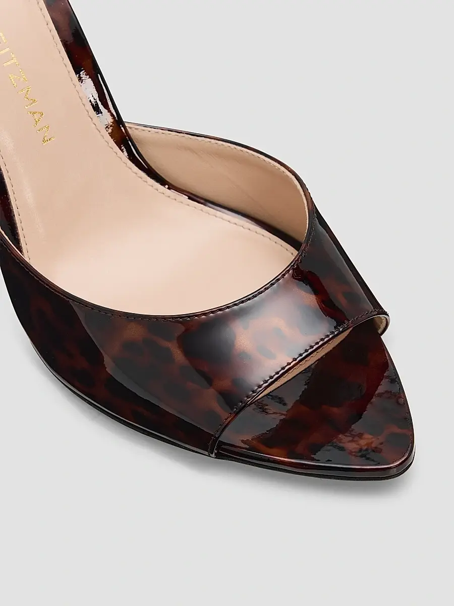 Stuart Weitzman Women's Lexington 85MM Tortoiseshell Patent Leather Mules | Thumbnail 5