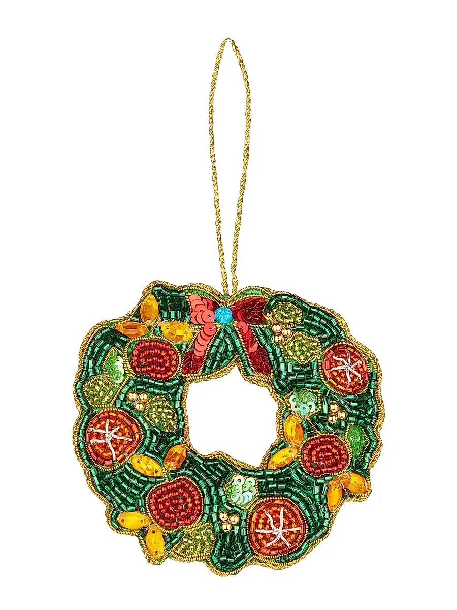 Sudha Pennathur Beaded Wreath Ornament | Thumbnail 2 Sudha Pennathur Beaded Wreath Ornament | Thumbnail 2