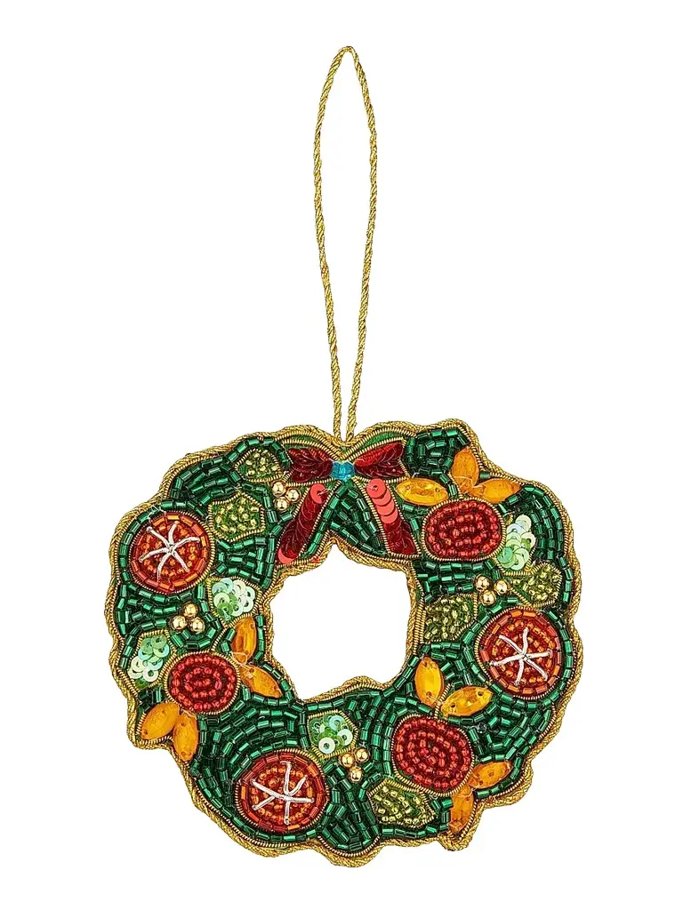 Beaded Wreath Ornament Beaded Wreath Ornament