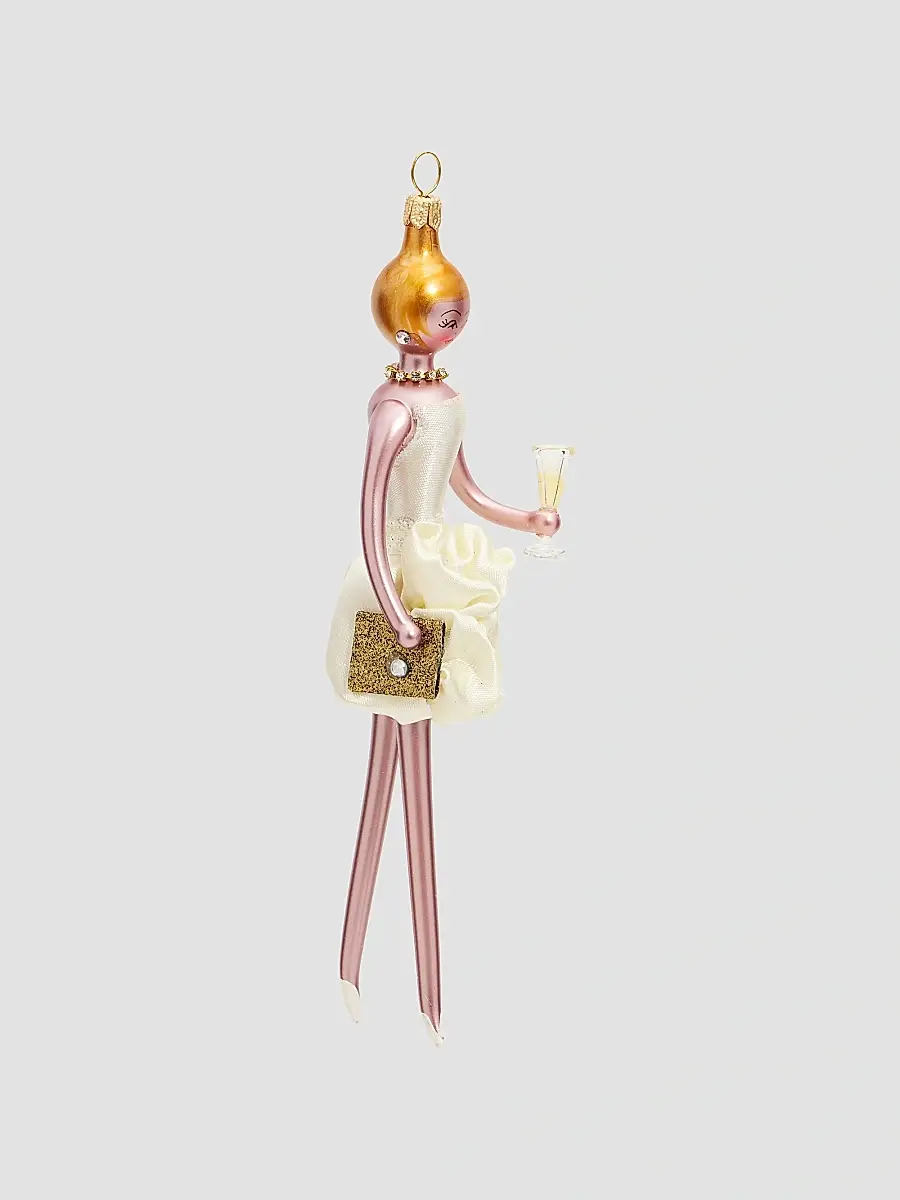 De Carlini Soffieria Fashionista In Rose Mini Dress Glass Ornament | Thumbnail 2 De Carlini Soffieria Fashionista In Rose Mini Dress Glass Ornament | Thumbnail 2