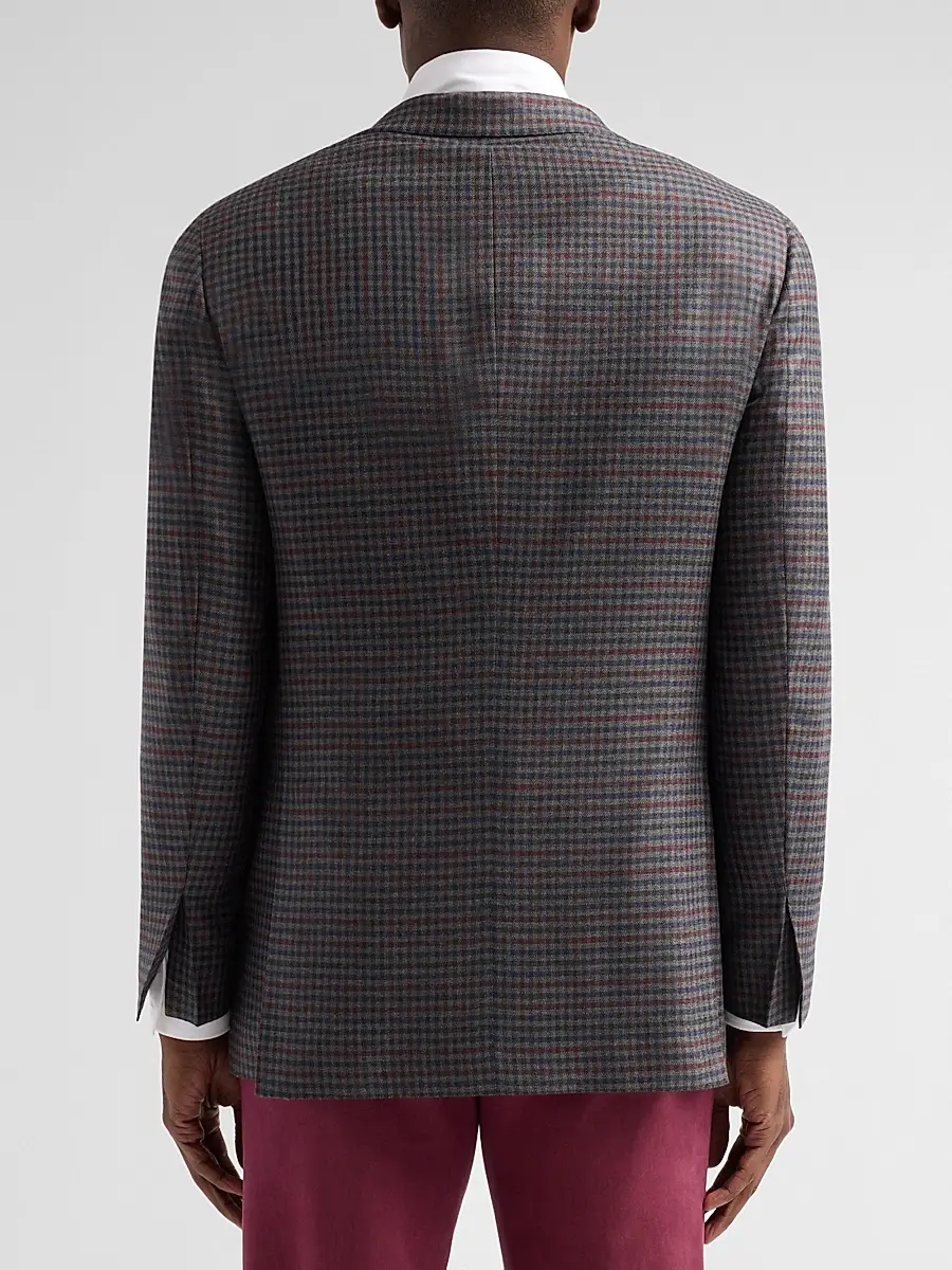 Kiton Men's Cashmere Gingham Single-Breasted Sport Coat | Thumbnail 3 Kiton Men's Cashmere Gingham Single-Breasted Sport Coat | Thumbnail 3