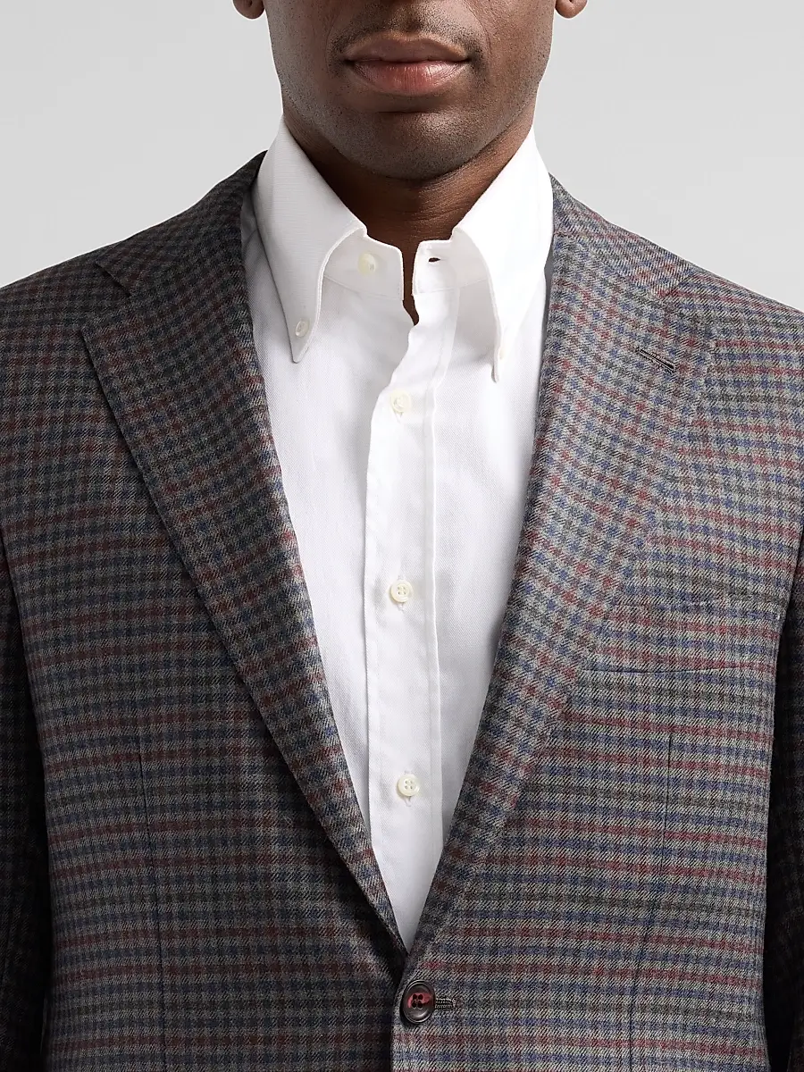 Kiton Men's Cashmere Gingham Single-Breasted Sport Coat | Thumbnail 5 Kiton Men's Cashmere Gingham Single-Breasted Sport Coat | Thumbnail 5