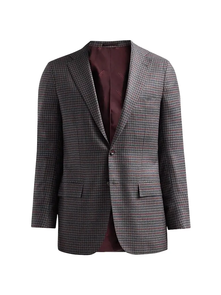 Kiton Men's Cashmere Gingham Single-Breasted Sport Coat