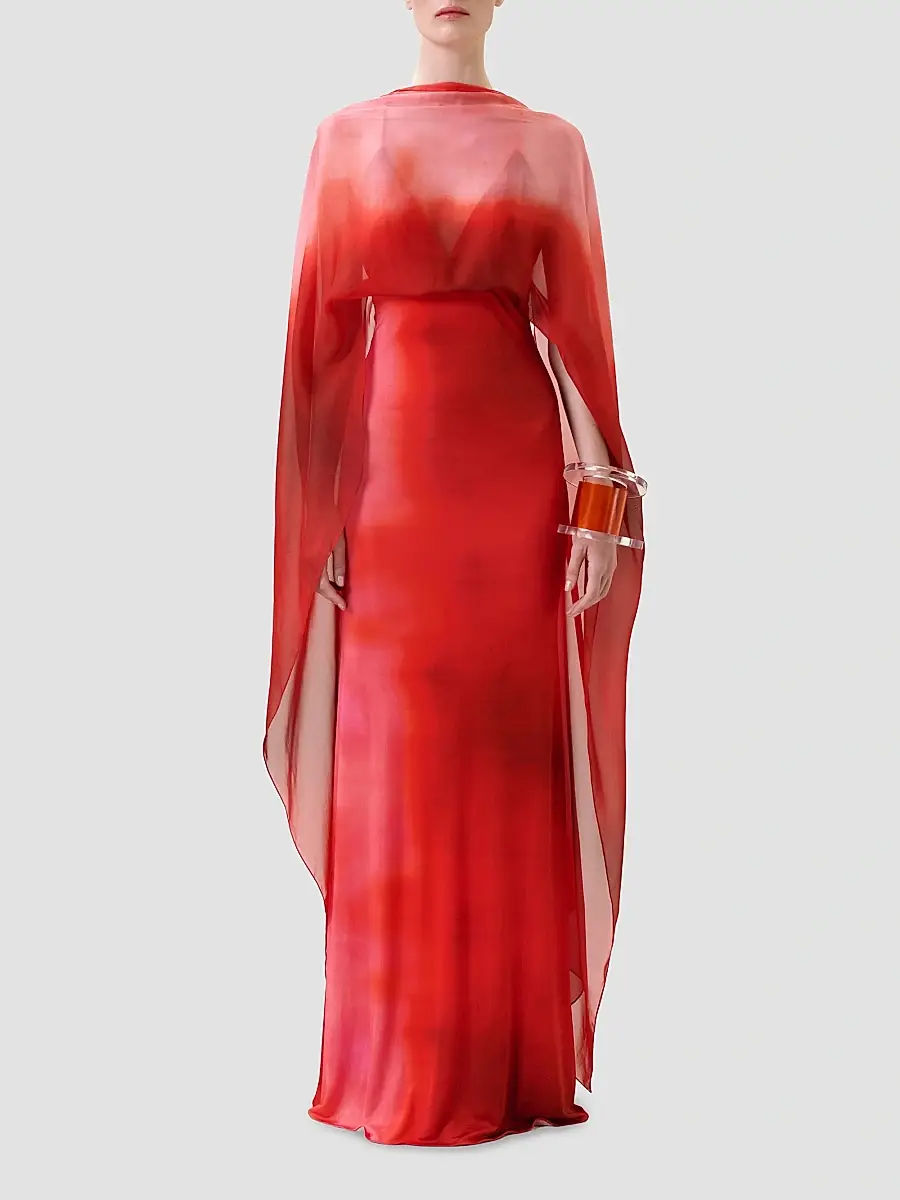 Silvia Tcherassi Women's Kendra Printed Silk-Blend Chiffon Maxi Dress | Thumbnail 2 Silvia Tcherassi Women's Kendra Printed Silk-Blend Chiffon Maxi Dress | Thumbnail 2