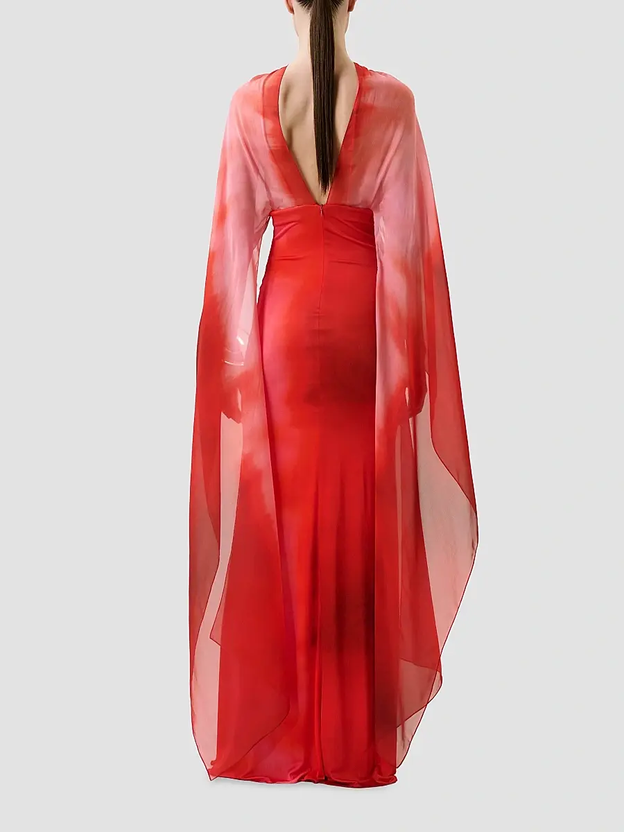 Silvia Tcherassi Women's Kendra Printed Silk-Blend Chiffon Maxi Dress | Thumbnail 3 Silvia Tcherassi Women's Kendra Printed Silk-Blend Chiffon Maxi Dress | Thumbnail 3