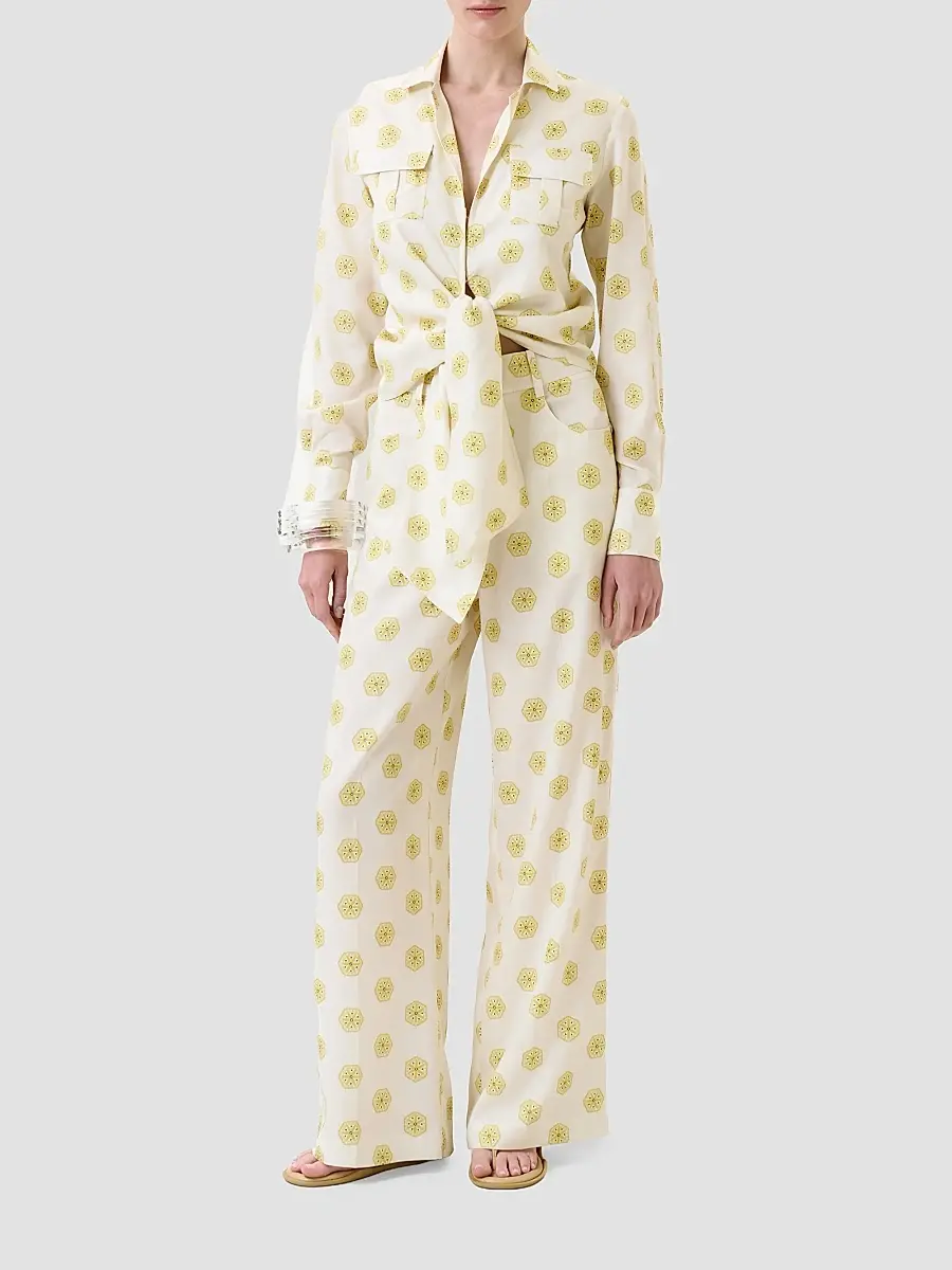 Silvia Tcherassi Women's Emine Printed Wide-Leg Pants | Thumbnail 2 Silvia Tcherassi Women's Emine Printed Wide-Leg Pants | Thumbnail 2