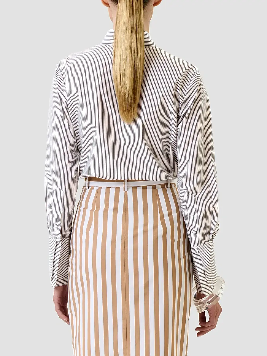 Silvia Tcherassi Women's Karena Appliquéd Striped Cotton Shirt | Thumbnail 3 Silvia Tcherassi Women's Karena Appliquéd Striped Cotton Shirt | Thumbnail 3