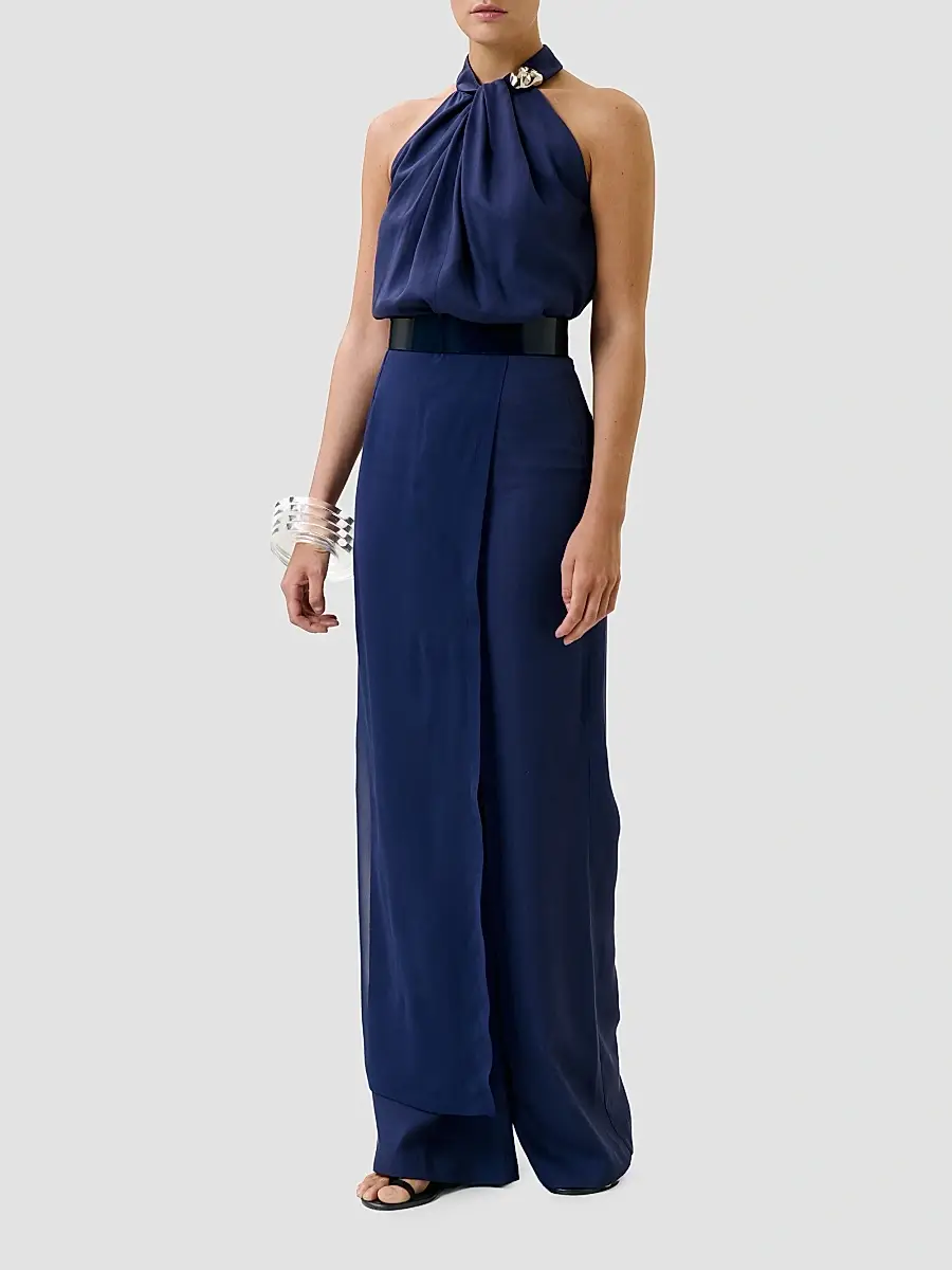 Silvia Tcherassi Women's Shela Embellished Halterneck Blouse | Thumbnail 2