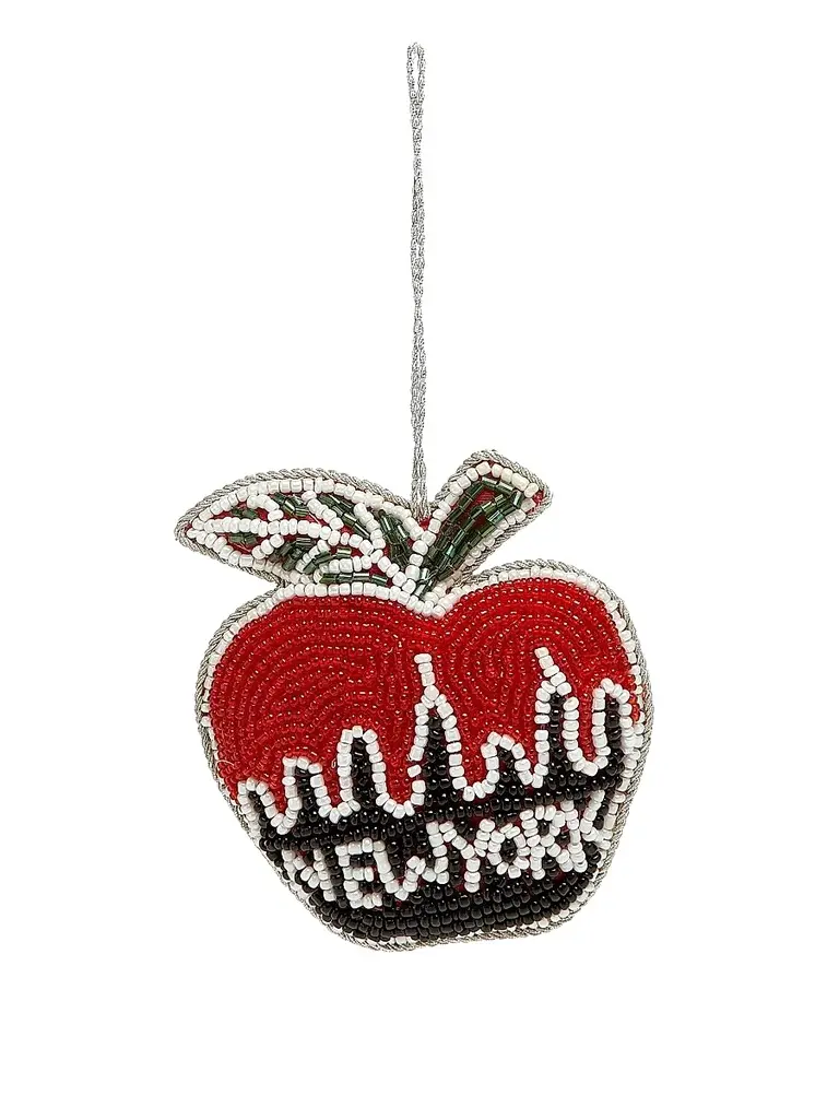 New York Beaded Apple Ornament New York Beaded Apple Ornament