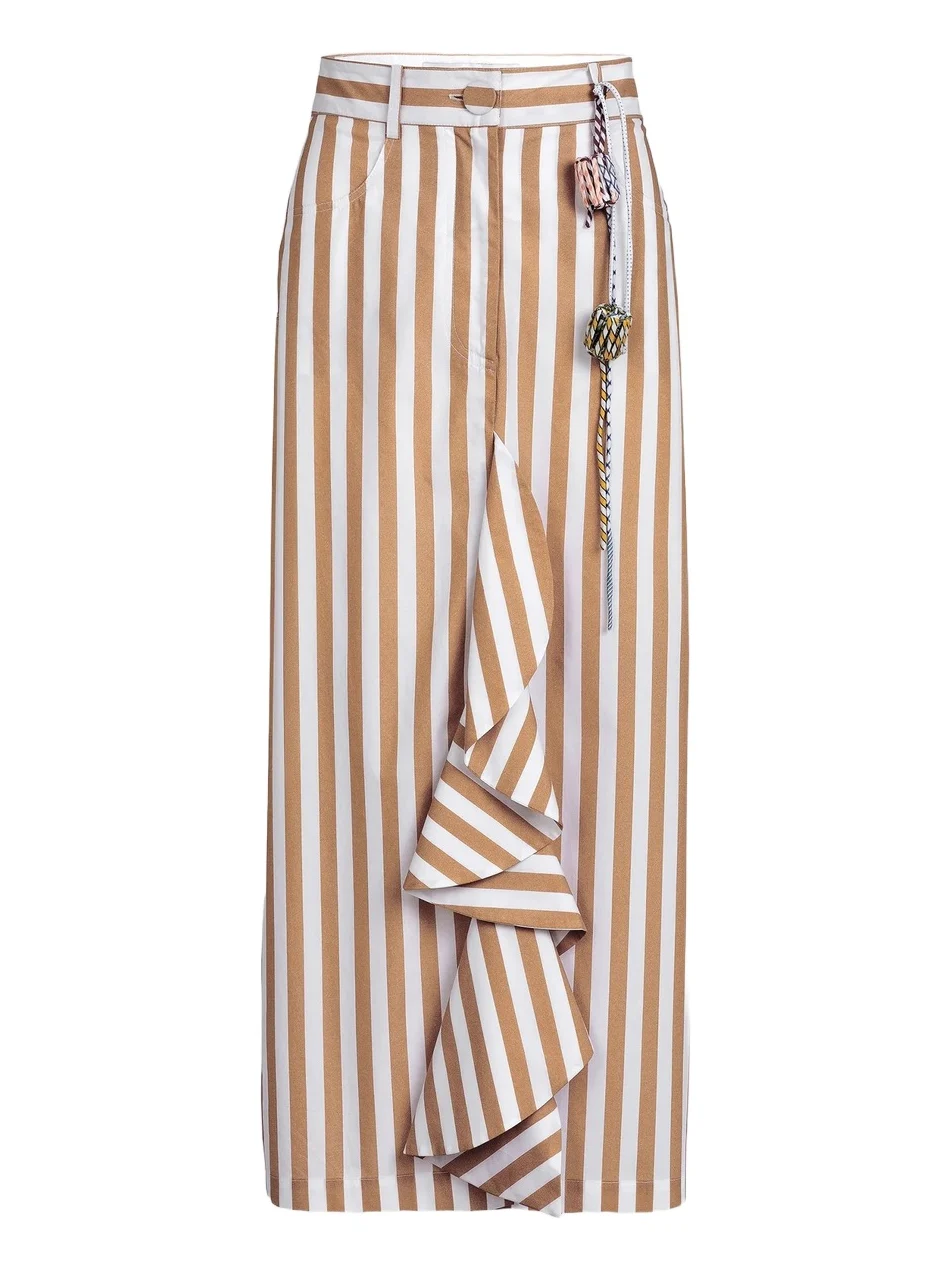 Silvia Tcherassi Women's Liuba Striped Cotton Midi Skirt
