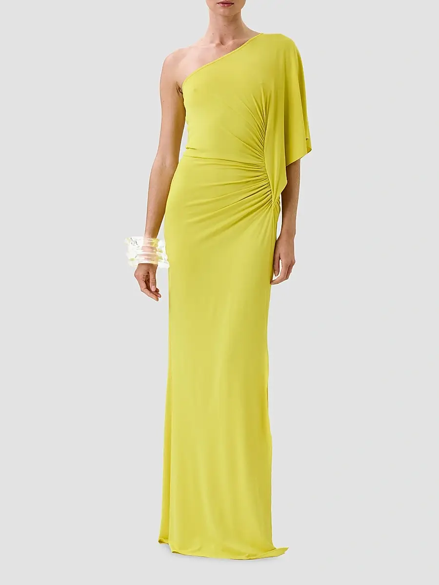 Silvia Tcherassi Women's Doli Ruched One-Shoulder Maxi Dress | Thumbnail 2 Silvia Tcherassi Women's Doli Ruched One-Shoulder Maxi Dress | Thumbnail 2