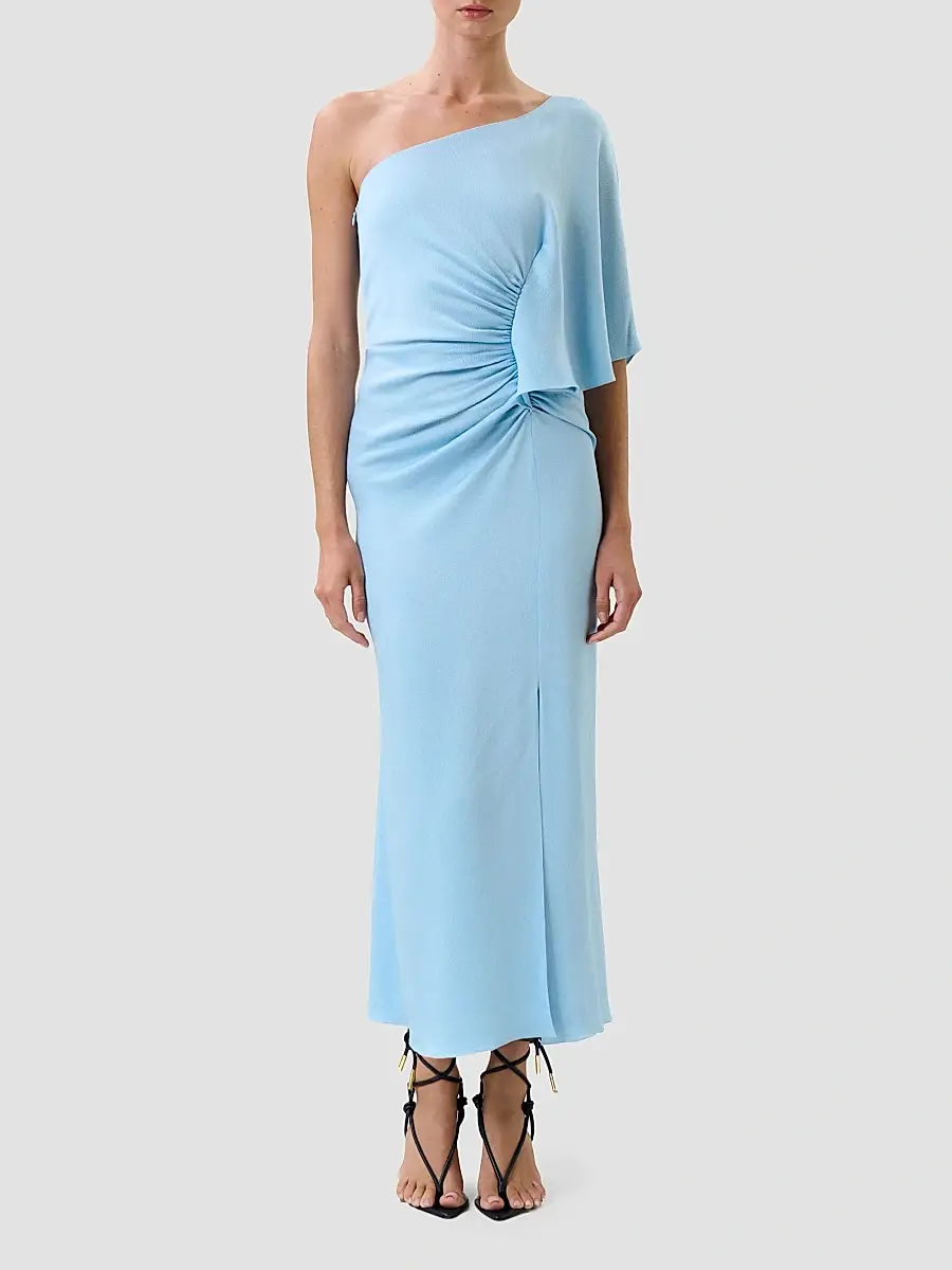 Silvia Tcherassi Women's Oby Ruched Satin One-Shoulder Maxi Dress | Thumbnail 2 Silvia Tcherassi Women's Oby Ruched Satin One-Shoulder Maxi Dress | Thumbnail 2