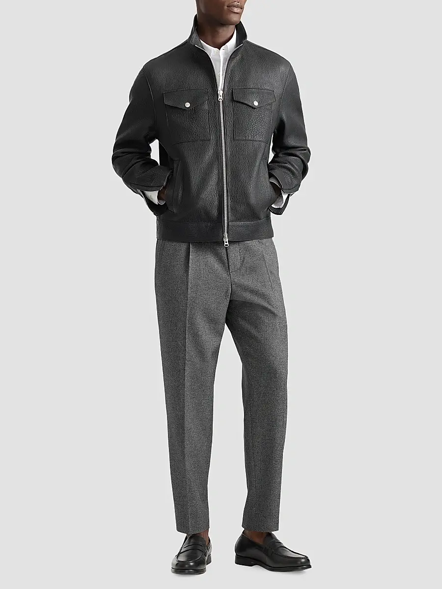 Mackage Men's Otto Pebbled Leather Jacket | Thumbnail 2