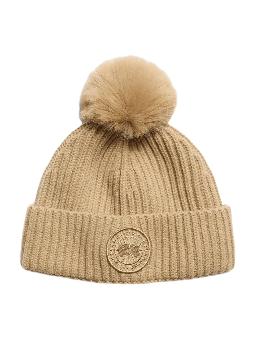 Canada Goose Women's Toque Pom-Pom Merino Wool-Cashmere Beanie