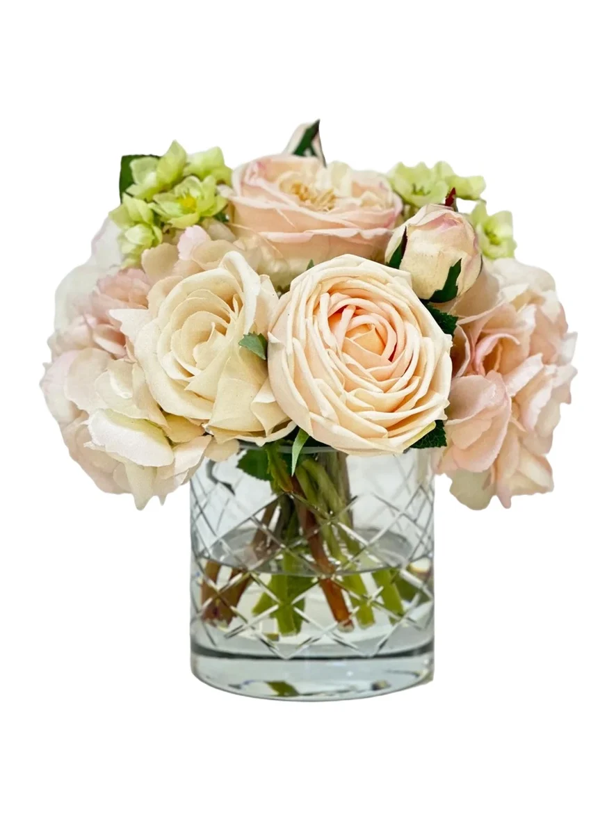 Winward Home Newness Faux Rose & Hydrangea Arrangement - Light Pink