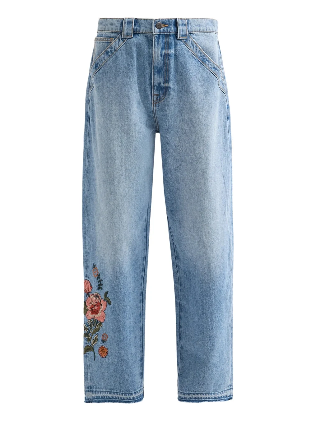 Johnny Was Women's Solana Embroidered Barrel-Leg Jeans