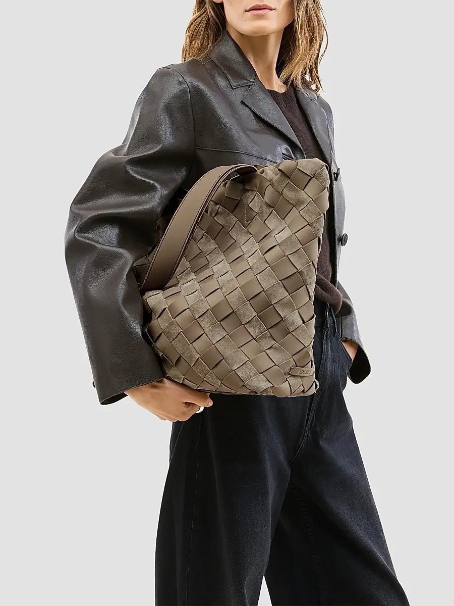 Naghedi Women's Como Shopper Striped Suede Tote Bag | Thumbnail 3