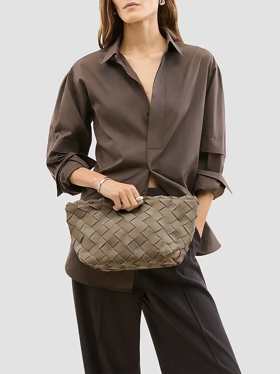 Naghedi Women's Gigi Large Striped Suede Clutch Bag | Thumbnail 3 Naghedi Women's Gigi Large Striped Suede Clutch Bag | Thumbnail 3