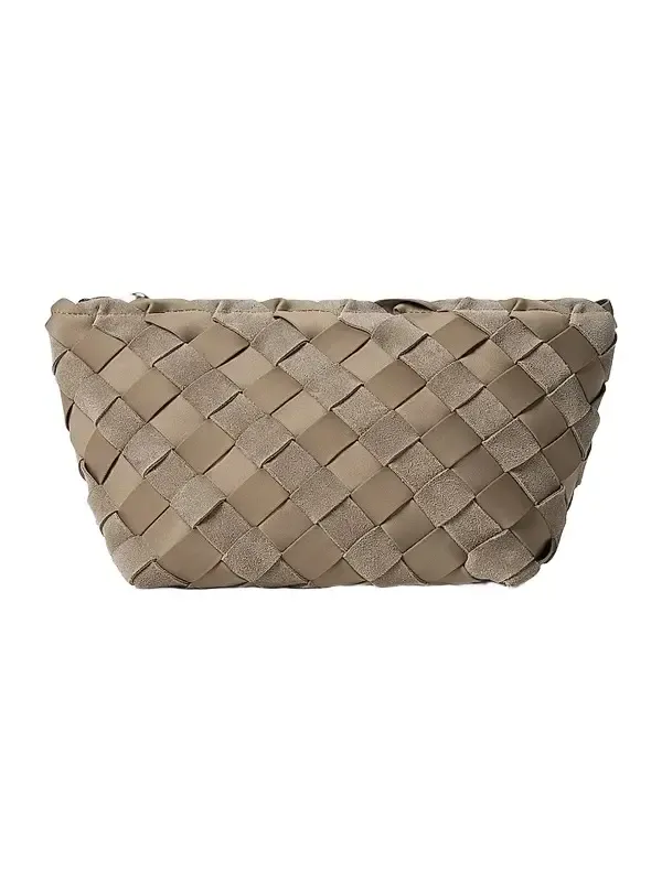 Women's Gigi Large Striped Suede Clutch Bag