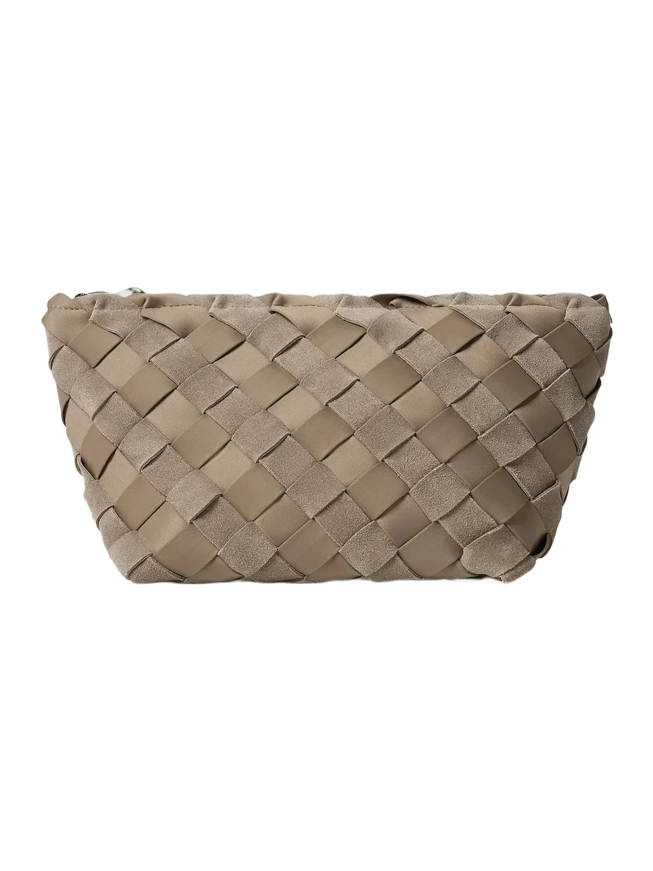 Women's Gigi Large Striped Suede Clutch Bag Women's Gigi Large Striped Suede Clutch Bag