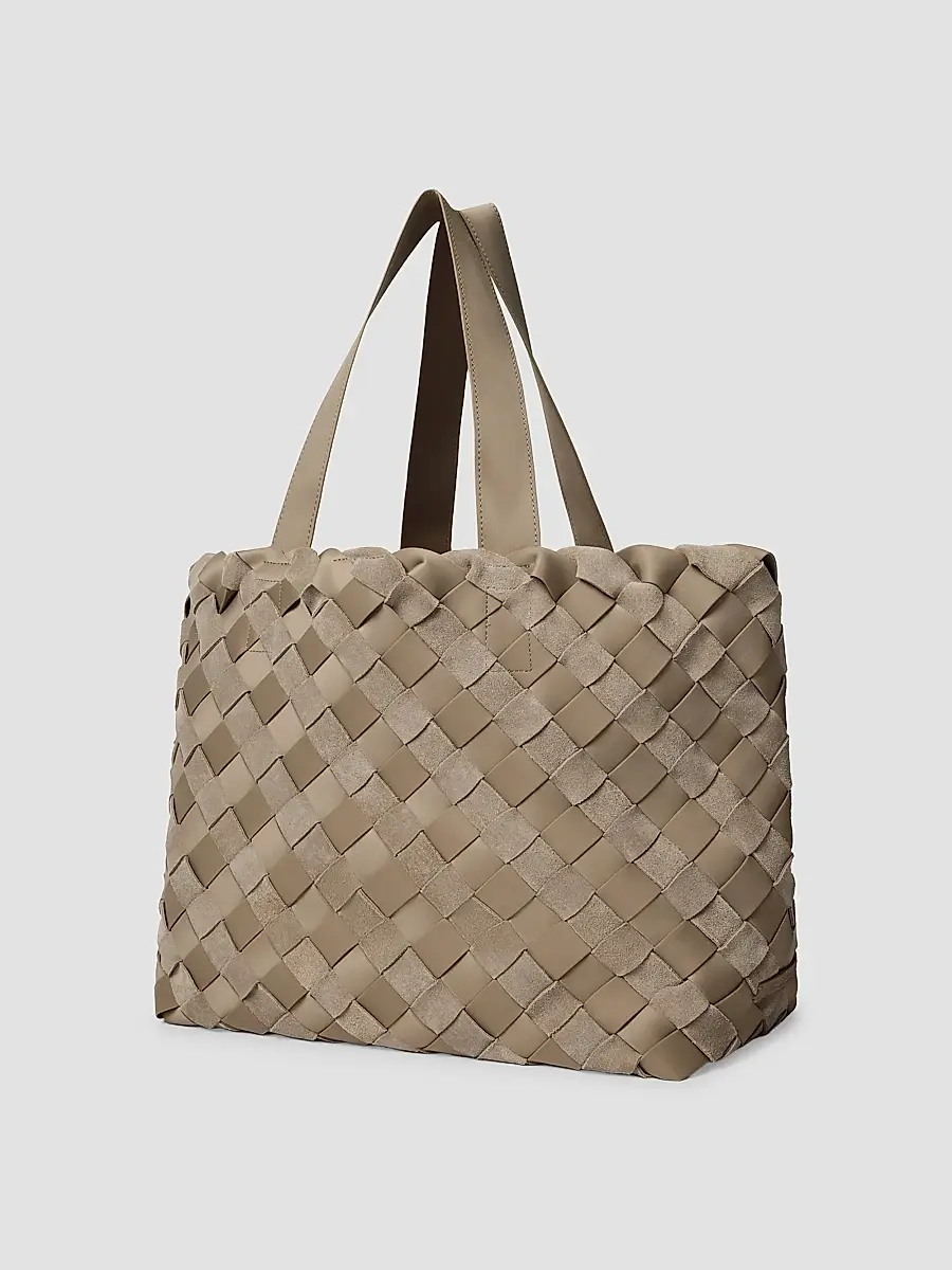 Naghedi Women's Como Medium Striped Suede Tote Bag | Thumbnail 4