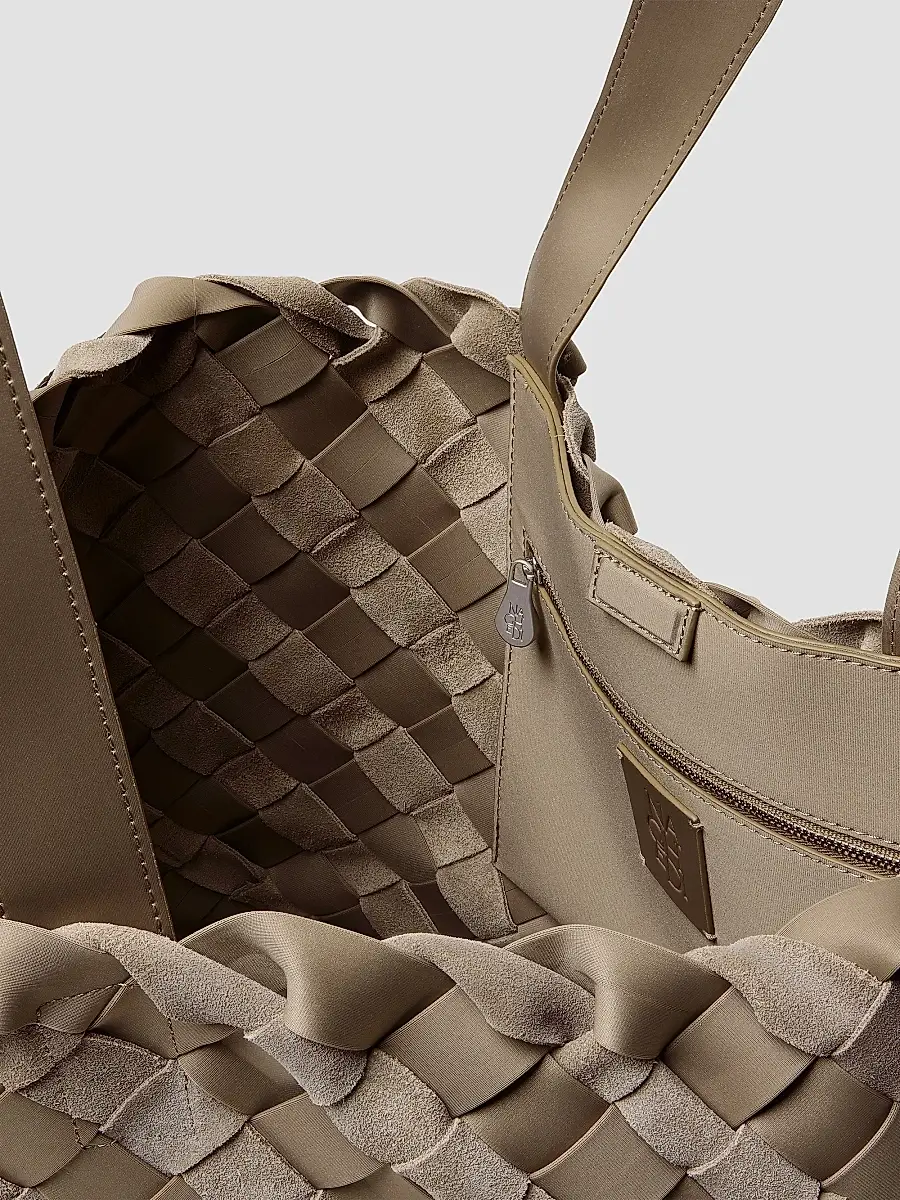 Naghedi Women's Como Medium Striped Suede Tote Bag | Thumbnail 5