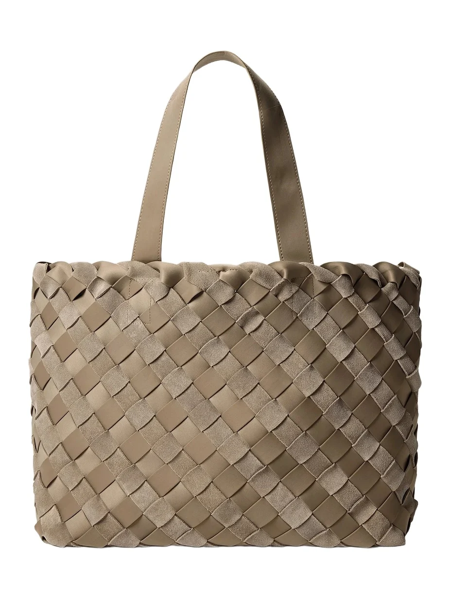Women's Como Medium Striped Suede Tote Bag Women's Como Medium Striped Suede Tote Bag
