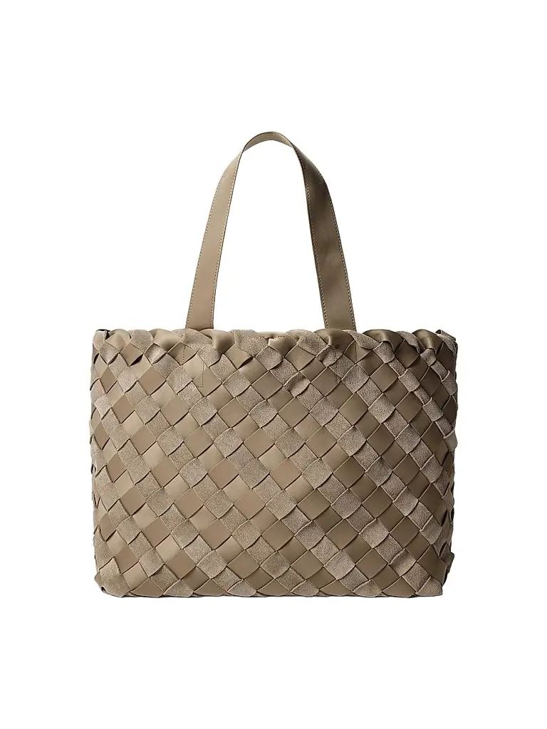 Naghedi Women's Como Medium Striped Suede Tote Bag