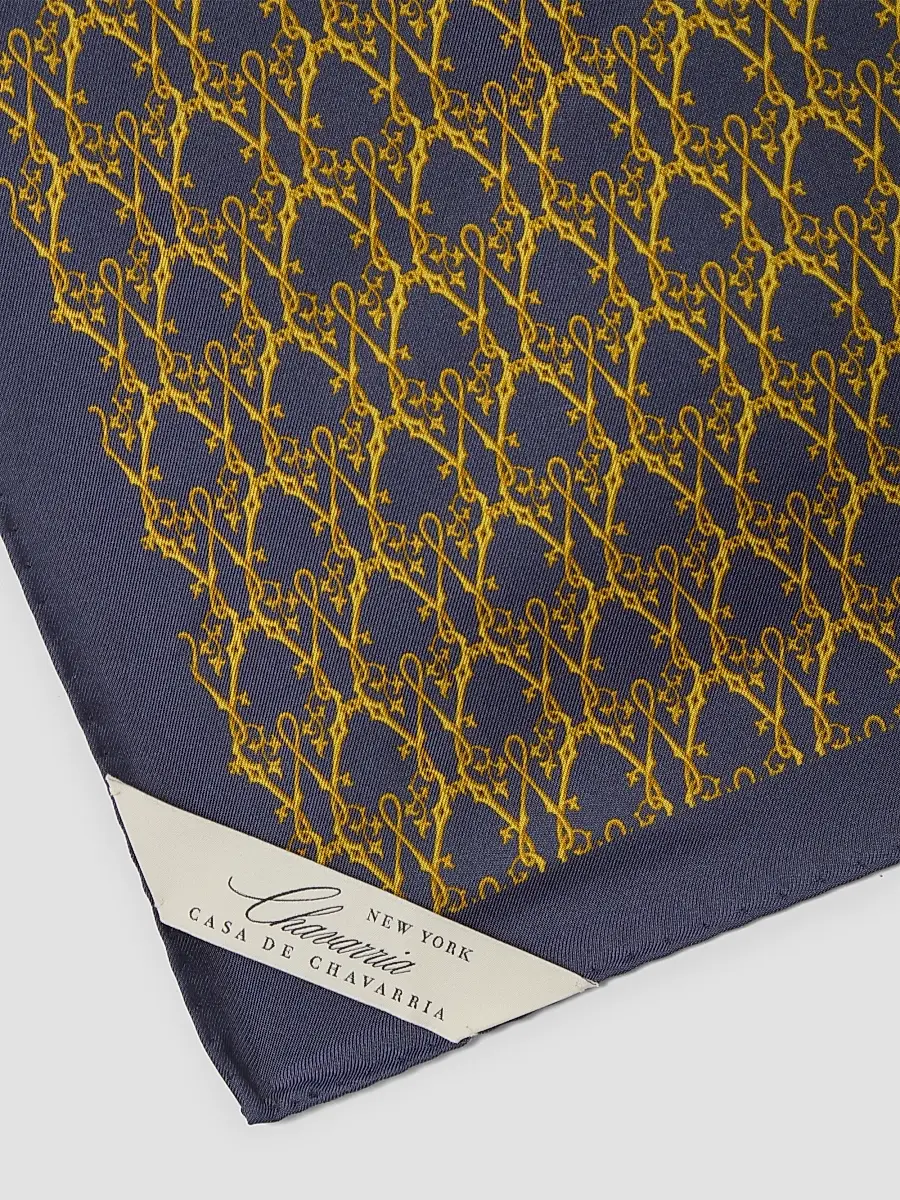 Willy Chavarria Men's Monogram Silk Square Scarf | Thumbnail 2