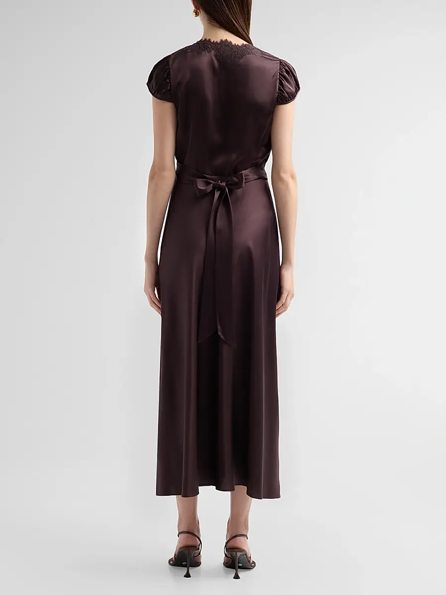 DÔEN Women's Coraline Silk Lace-Trimmed Dress | Thumbnail 3 DÔEN Women's Coraline Silk Lace-Trimmed Dress | Thumbnail 3