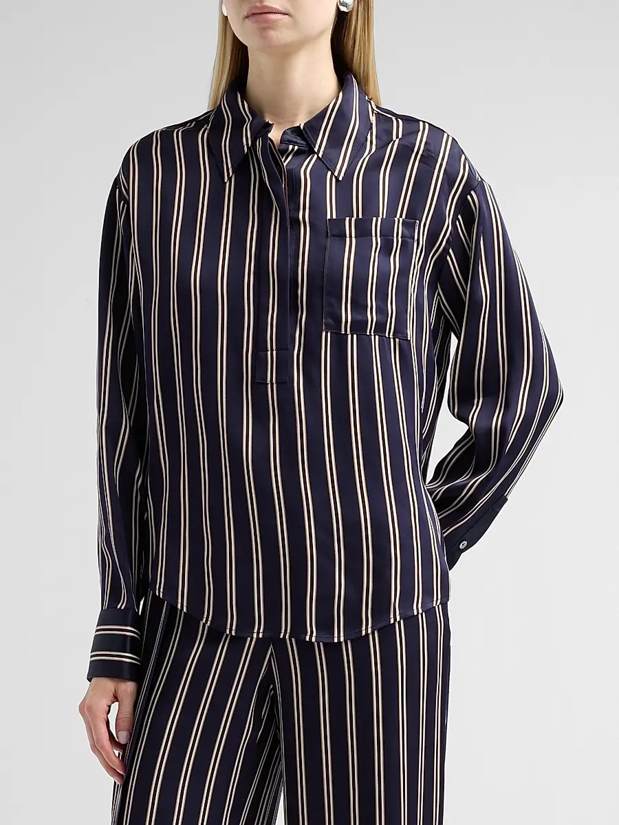 Jason Wu Collection Women's Striped Relaxed Button-Front Shirt | Thumbnail 4 Jason Wu Collection Women's Striped Relaxed Button-Front Shirt | Thumbnail 4