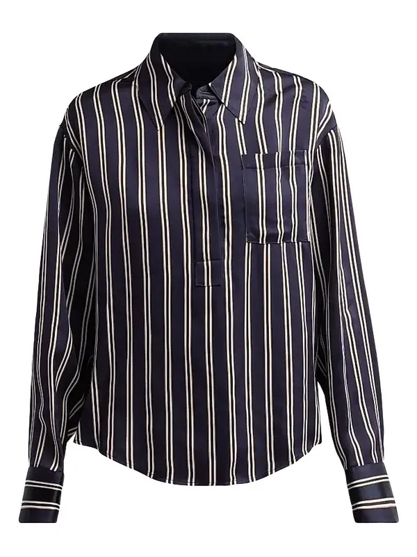 Women's Striped Relaxed Button-Front Shirt