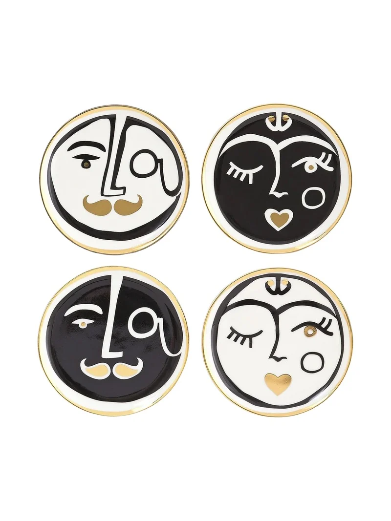 Jonathan Adler Set of Four Marseilles Porcelain Coasters
