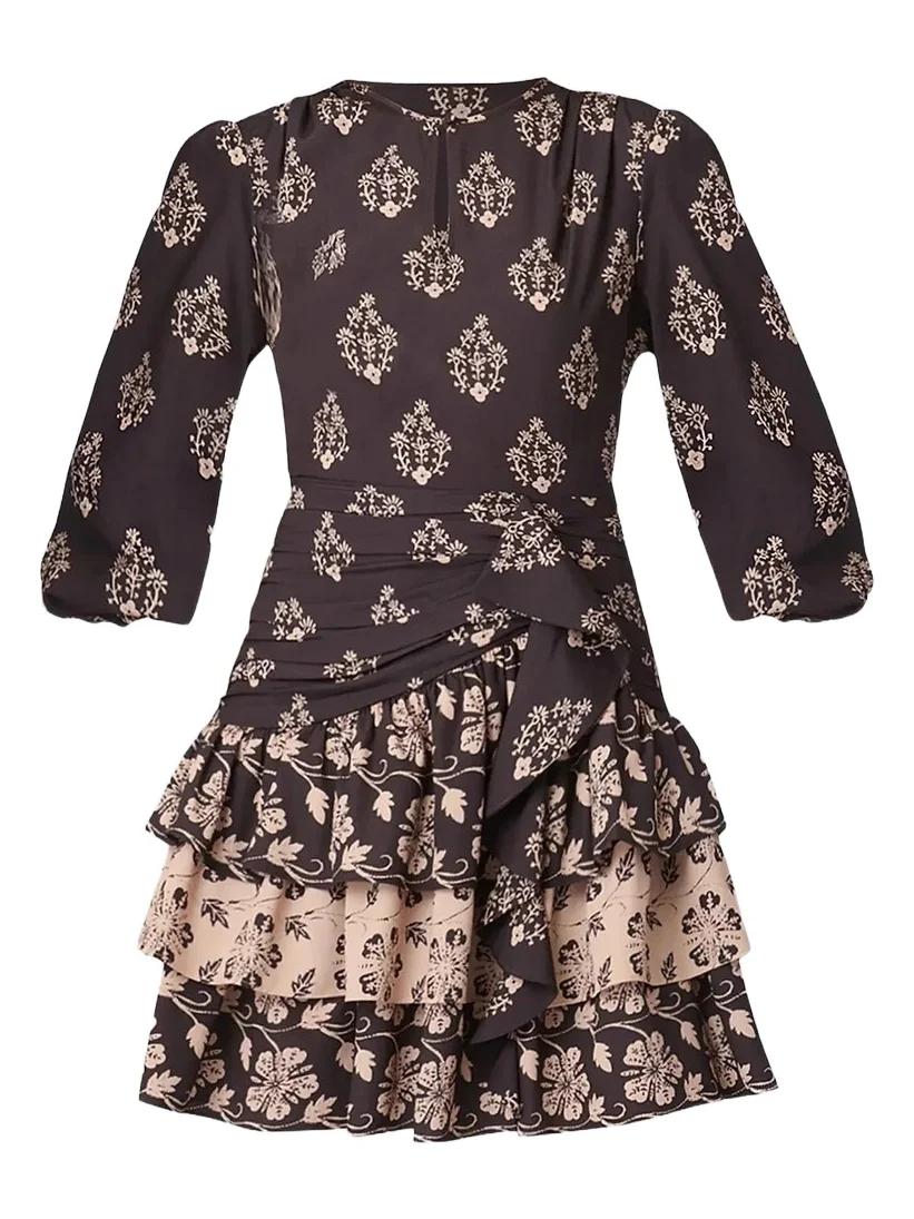 Women's Janelle Printed Ruffle Mini Dress Women's Janelle Printed Ruffle Mini Dress