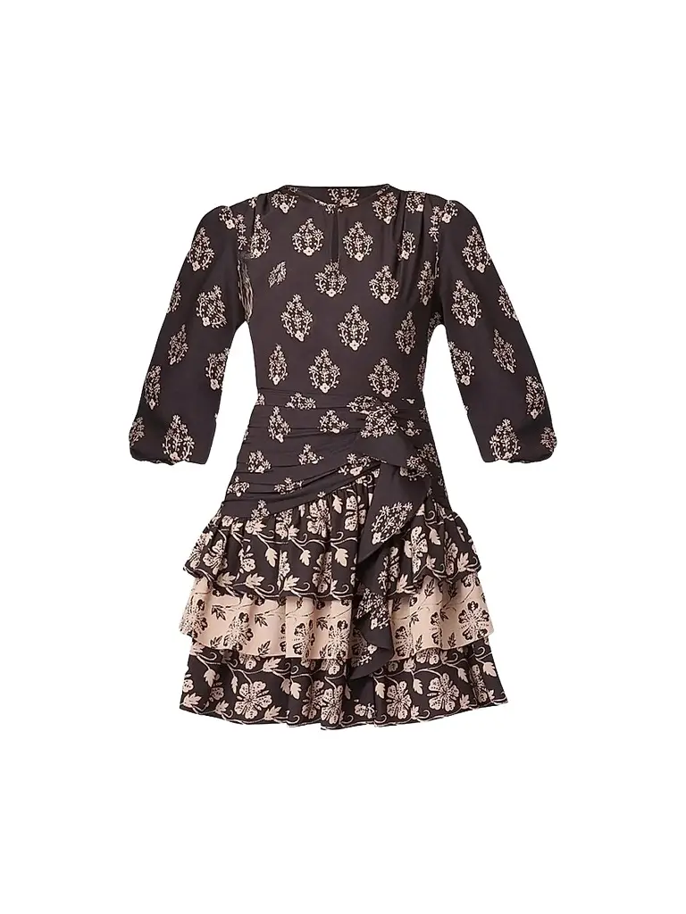 Shoshanna Women's Janelle Printed Ruffle Mini Dress