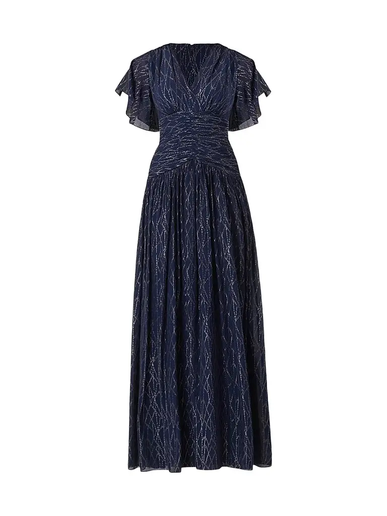Women's Lilly Abstract Metallic Chiffon Surplice Maxi Dress Women's Lilly Abstract Metallic Chiffon Surplice Maxi Dress