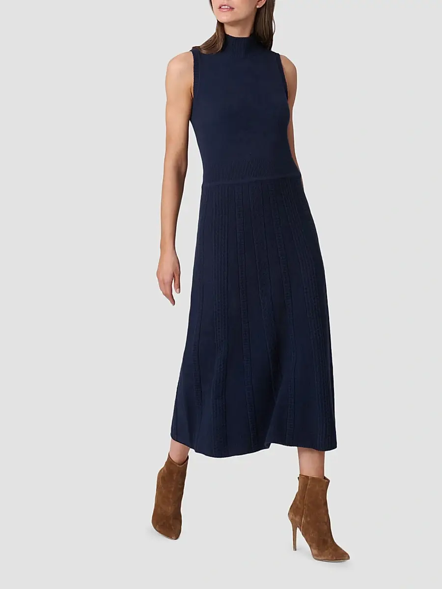 Shoshanna Women's Carmen Cotton-Wool Midi Dress | Thumbnail 2 Shoshanna Women's Carmen Cotton-Wool Midi Dress | Thumbnail 2