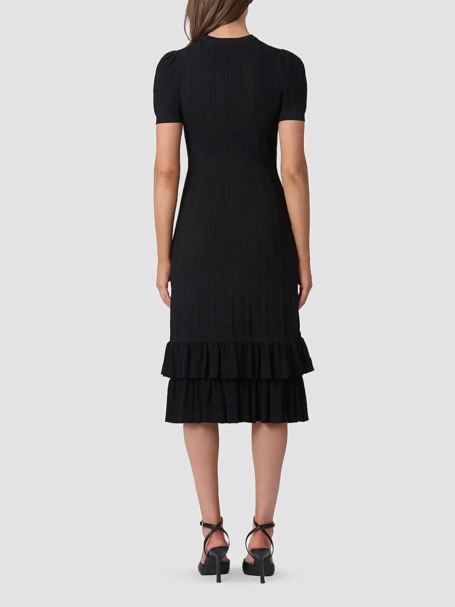 Shoshanna Women's Savannah Ruffle Midi Dress | Thumbnail 3 Shoshanna Women's Savannah Ruffle Midi Dress | Thumbnail 3