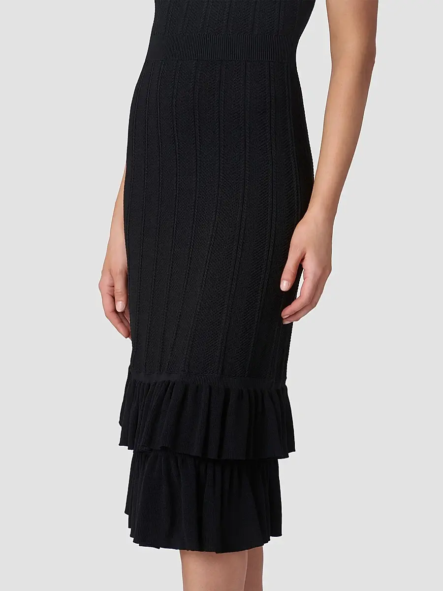 Shoshanna Women's Savannah Ruffle Midi Dress | Thumbnail 4 Shoshanna Women's Savannah Ruffle Midi Dress | Thumbnail 4