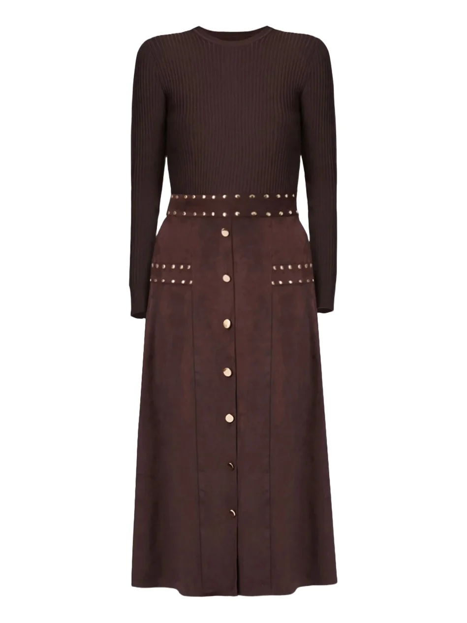 Women's Cleo Knit & Faux Suede Midi Dress