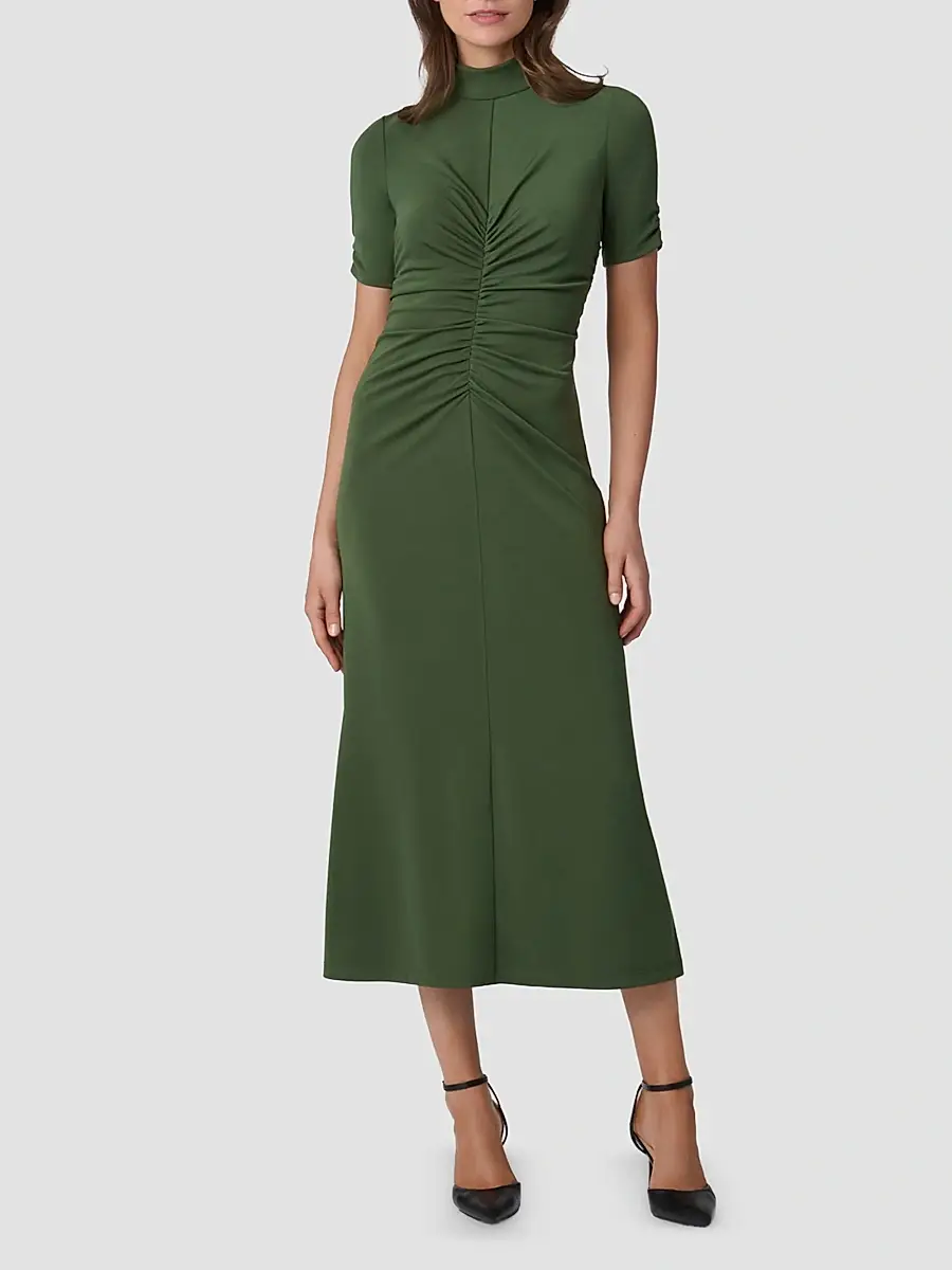 Shoshanna Women's Shelly Ruched Midi Dress | Thumbnail 2 Shoshanna Women's Shelly Ruched Midi Dress | Thumbnail 2