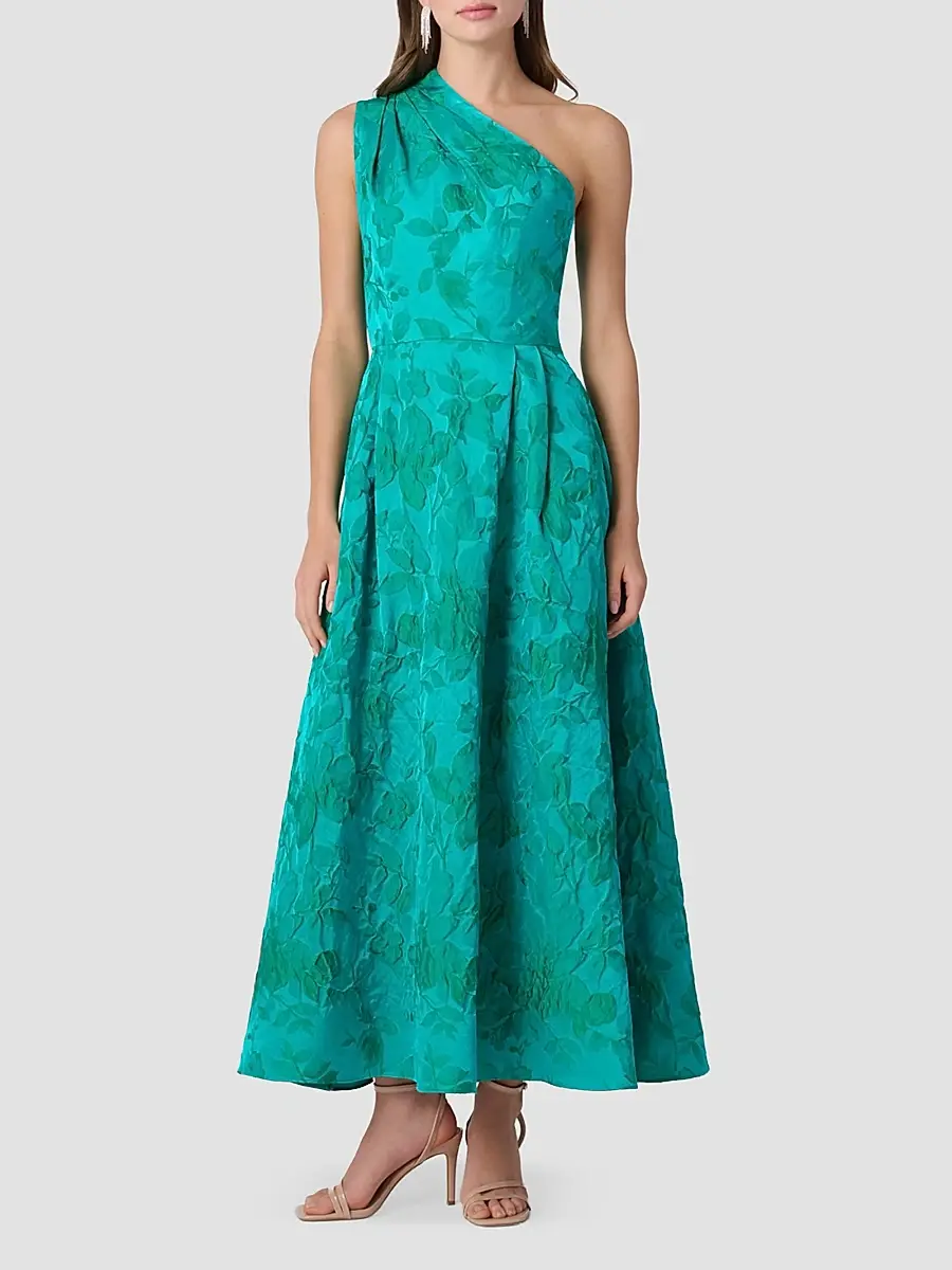 Shoshanna Women's Helen Jacqaurd One-Shoulder Cocktail Dress | Thumbnail 2 Shoshanna Women's Helen Jacqaurd One-Shoulder Cocktail Dress | Thumbnail 2