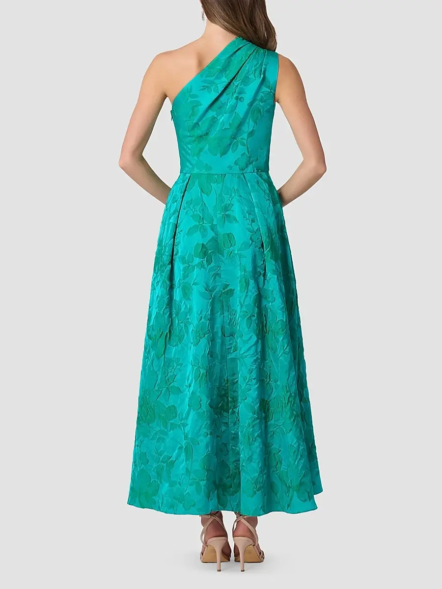 Shoshanna Women's Helen Jacqaurd One-Shoulder Cocktail Dress | Thumbnail 3 Shoshanna Women's Helen Jacqaurd One-Shoulder Cocktail Dress | Thumbnail 3