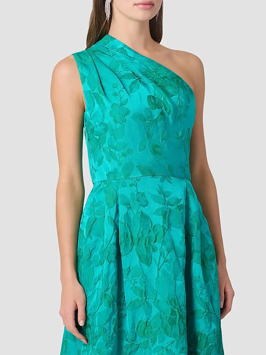 Shoshanna Women's Helen Jacqaurd One-Shoulder Cocktail Dress | Thumbnail 4 Shoshanna Women's Helen Jacqaurd One-Shoulder Cocktail Dress | Thumbnail 4