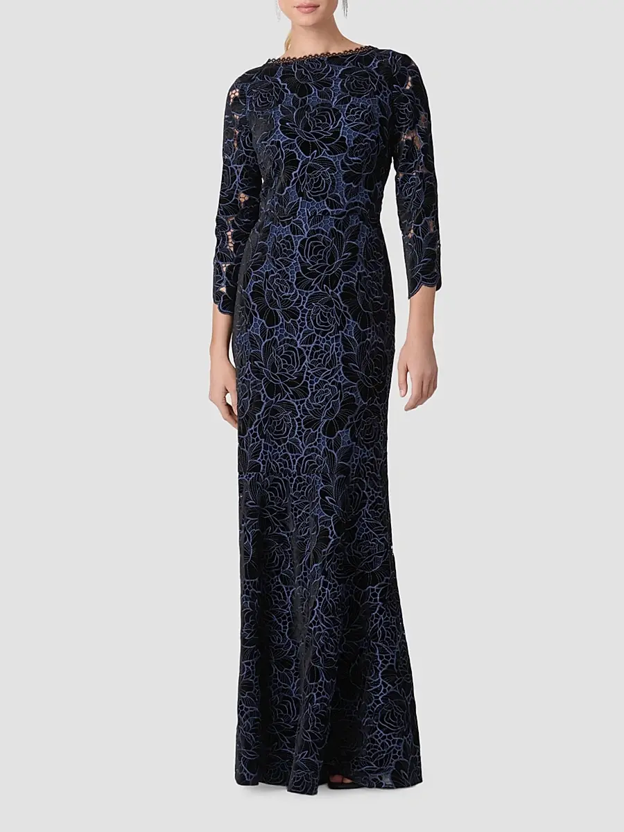 Shoshanna Women's Brianna Velvet Lace Gown | Thumbnail 2 Shoshanna Women's Brianna Velvet Lace Gown | Thumbnail 2