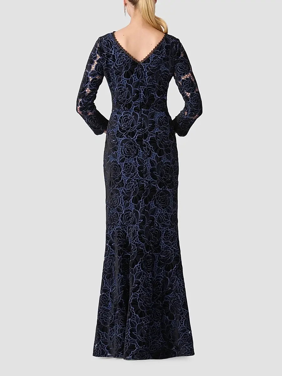 Shoshanna Women's Brianna Velvet Lace Gown | Thumbnail 3 Shoshanna Women's Brianna Velvet Lace Gown | Thumbnail 3