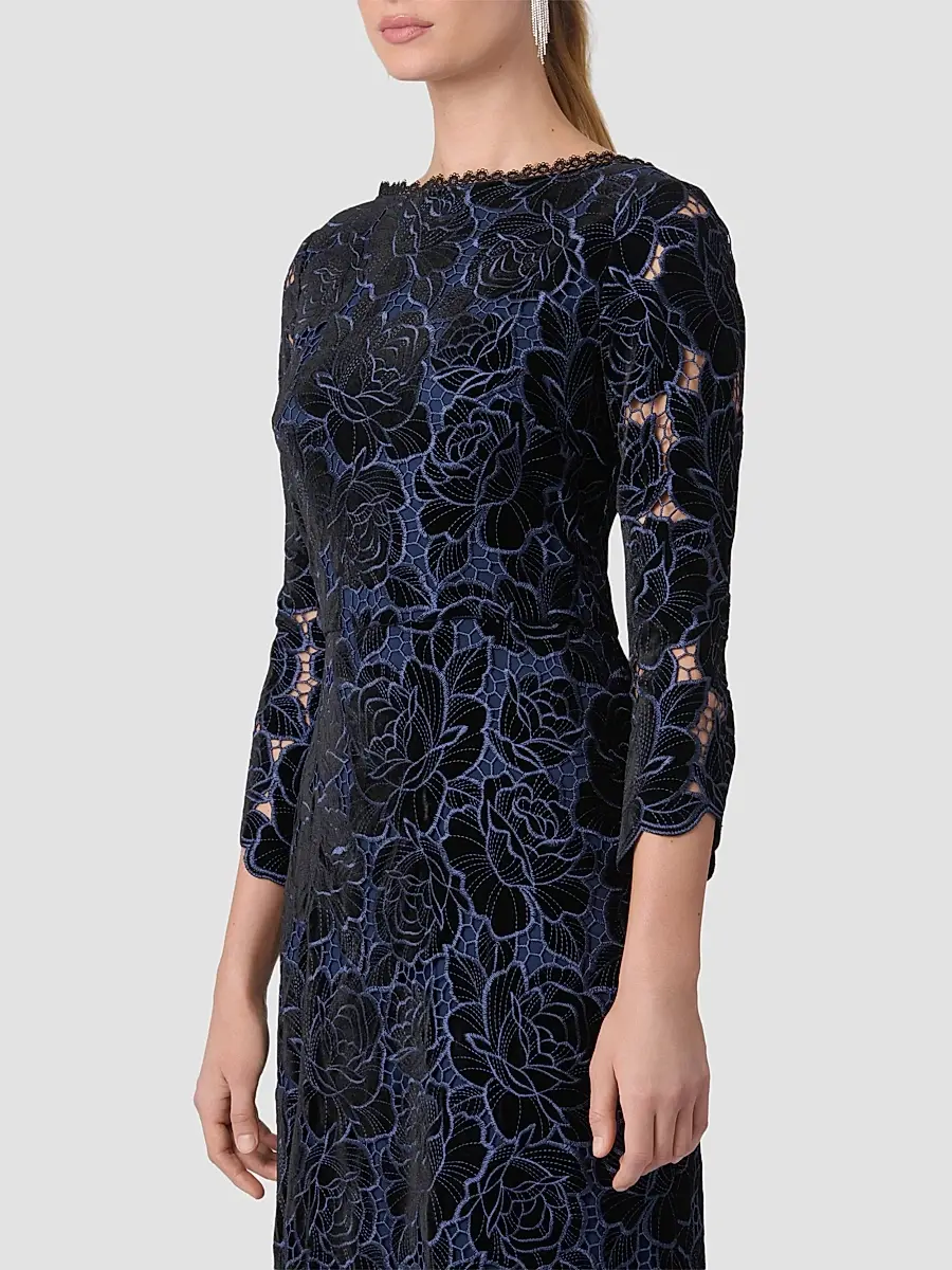Shoshanna Women's Brianna Velvet Lace Gown | Thumbnail 4 Shoshanna Women's Brianna Velvet Lace Gown | Thumbnail 4