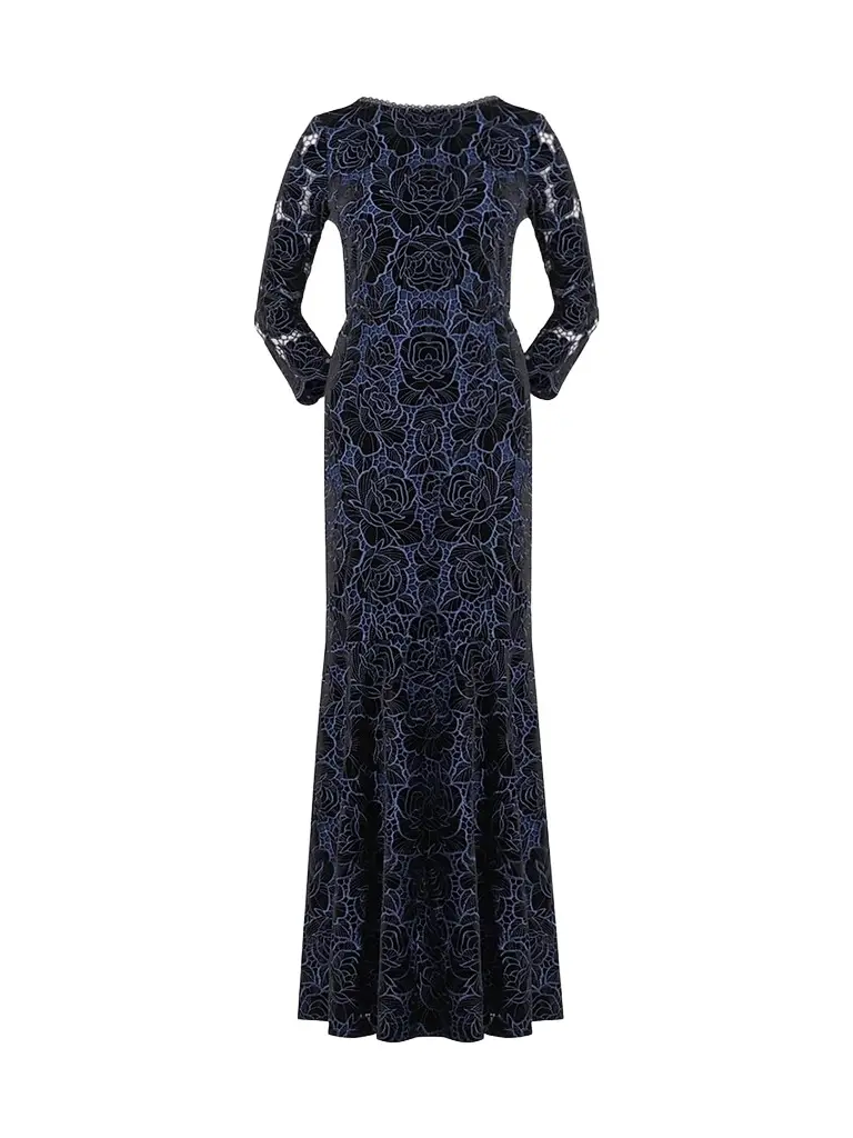 Shoshanna Women's Brianna Velvet Lace Gown